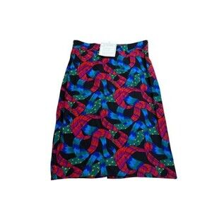 Pia Rucci 100% Silk Skirt Womens Size Large A-Line-Career-Classic-Colorful-Work